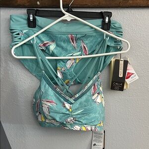CALIA by Carrie Underwood Teal Floral Bikini Set
